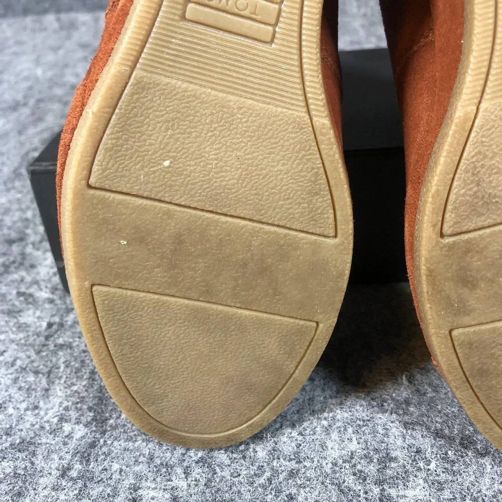 TOMS Boots Womens Size 9 Orange Suede Desert Wedge Lace Up Ankle Booties Shoes‎